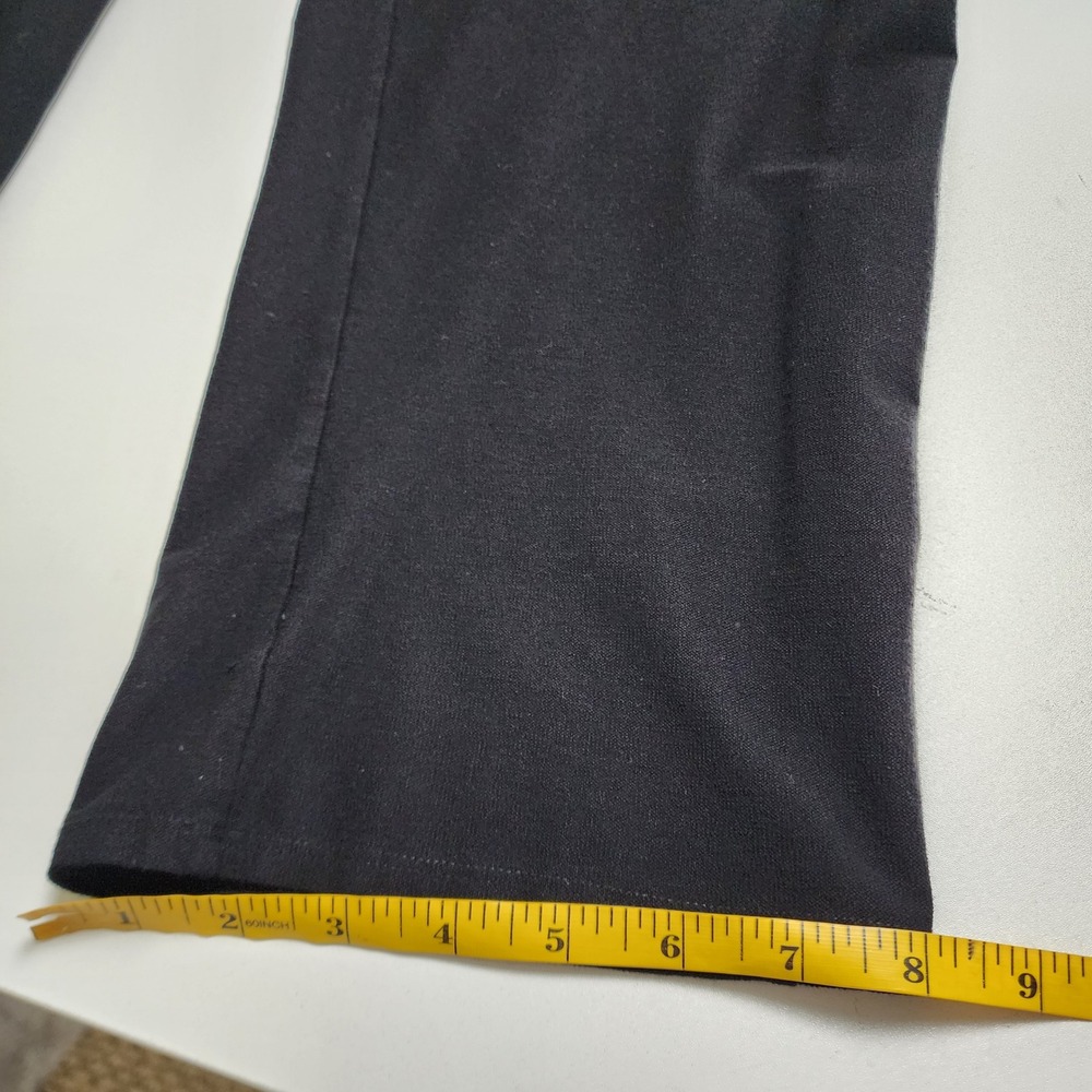 Eileen Fisher Womens Black Stretch Jersey Cropped Pants Straight Leg Size Medium - Picture 12 of 13